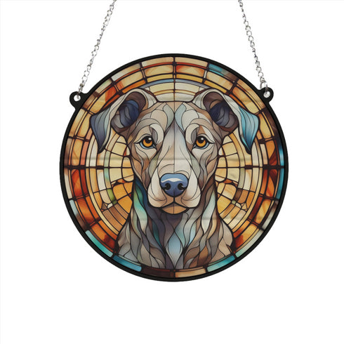 Greyhound Grey Stained Glass Effect Suncatcher